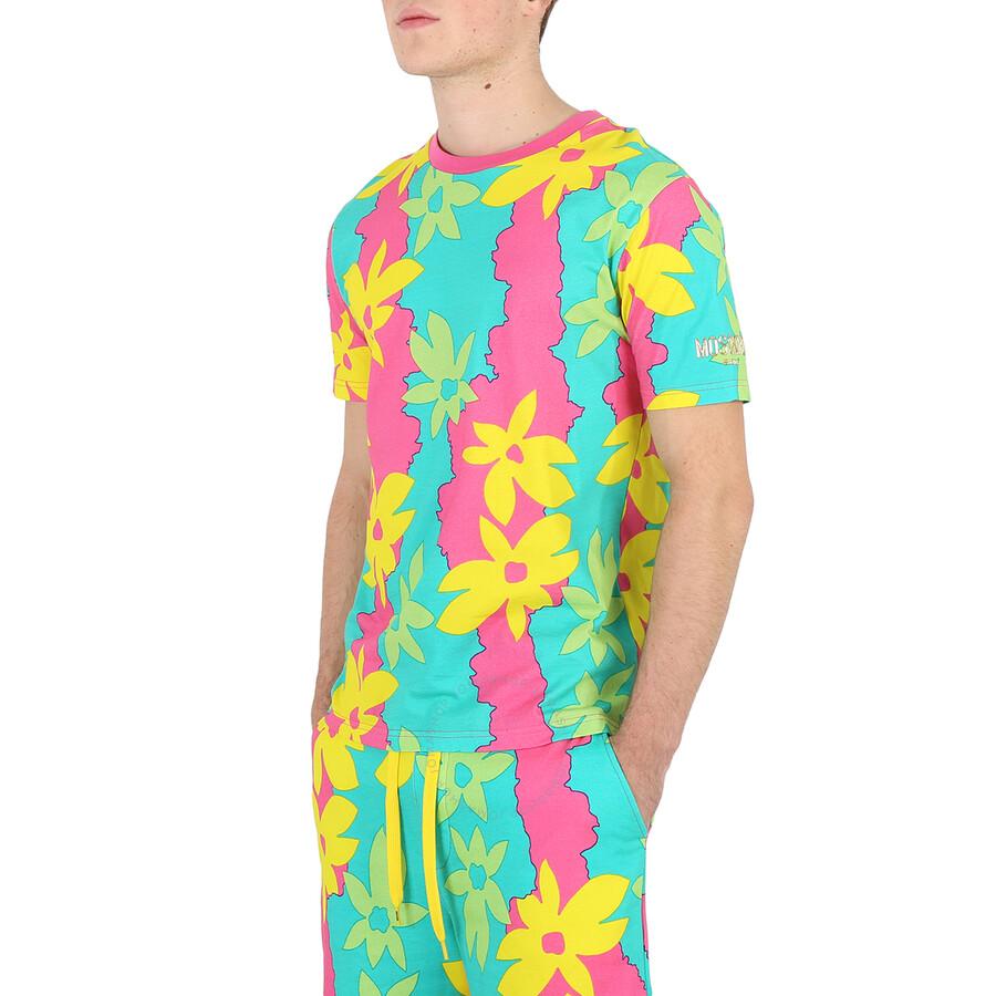 【IFYOUWANT】REVERSE FLOWER T-shirt Moschino Allover Flowers Print Cotton T-Shirt - T-Shirts