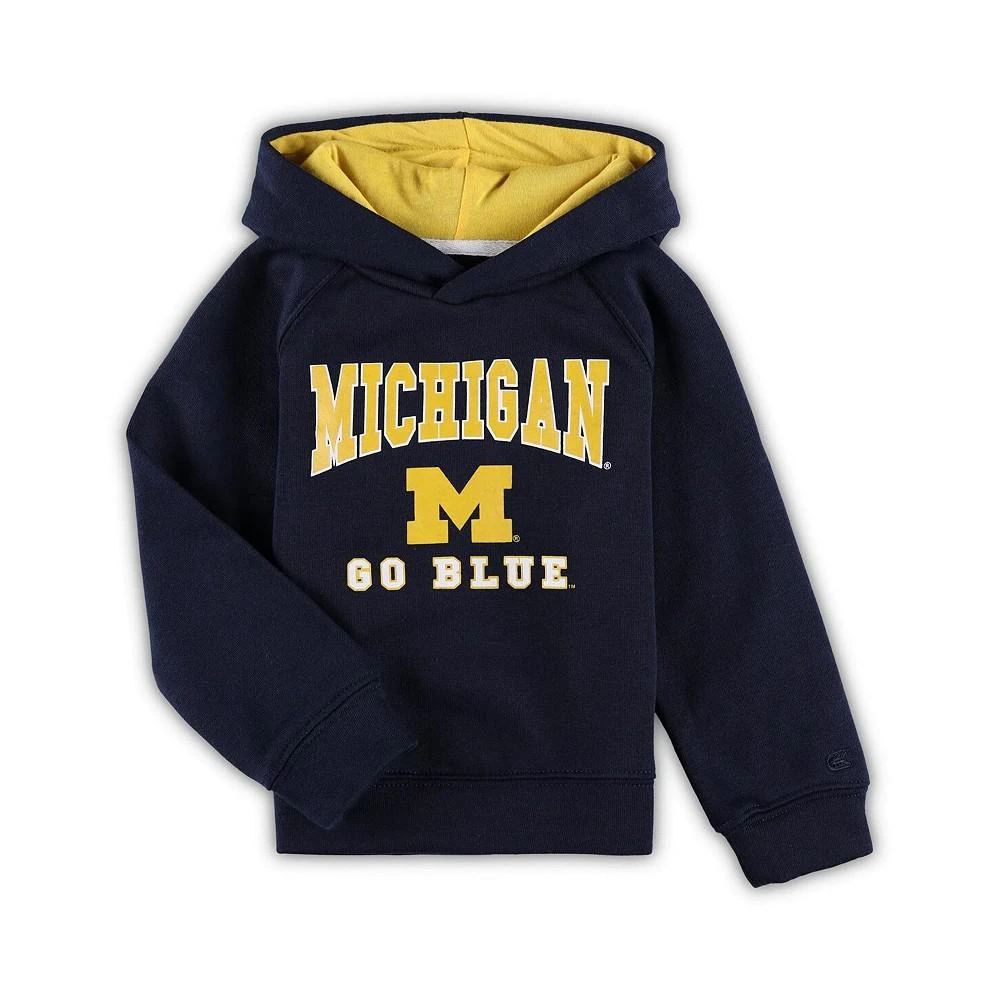 商品Colosseum|Toddler Boys And Girls Navy Michigan Wolverines Chimney Sweep Raglan Pullover Hoodie,价格¥256,第1张图片