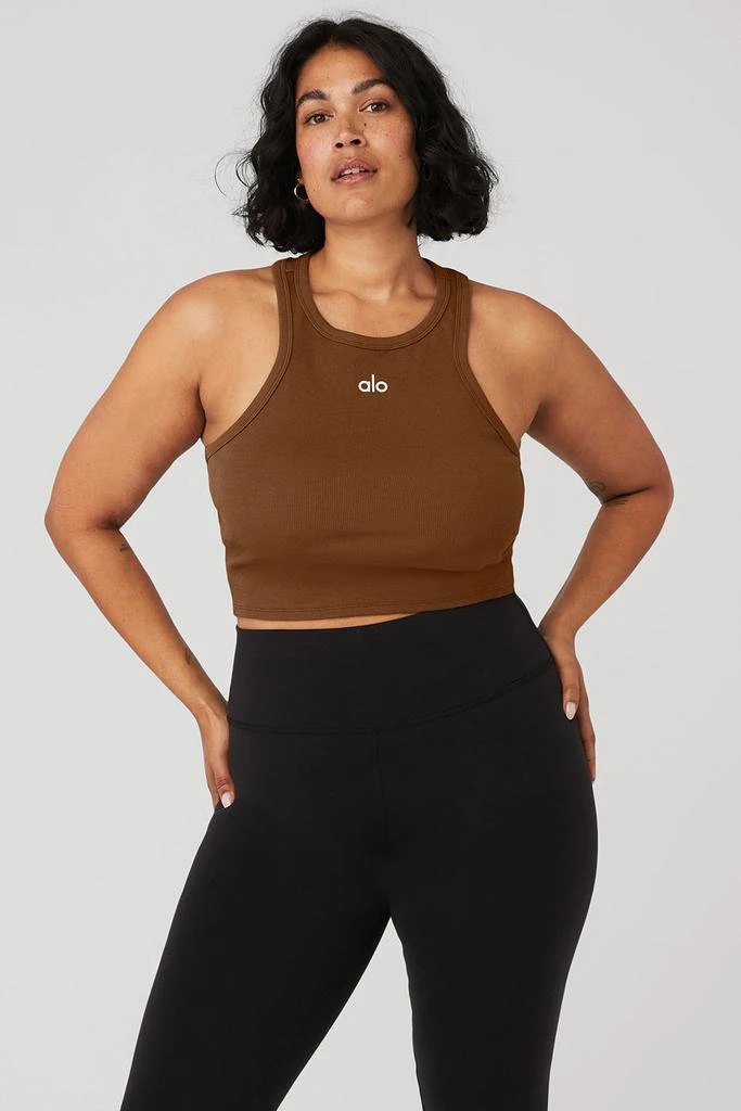 商品Alo|Aspire Tank - Cinnamon Brown/White,价格¥368,第5张图片详细描述