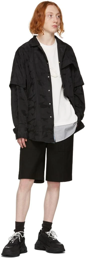 商品Feng Chen Wang|Black Camouflage Imprint Shirt,价格¥1140,第4张图片详细描述