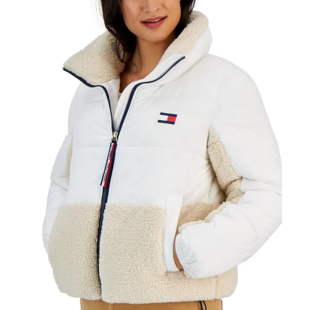 商品Tommy Hilfiger|Women's Colorblocked Mixed-Media Puffer Jacket,价格¥791,第3张图片详细描述