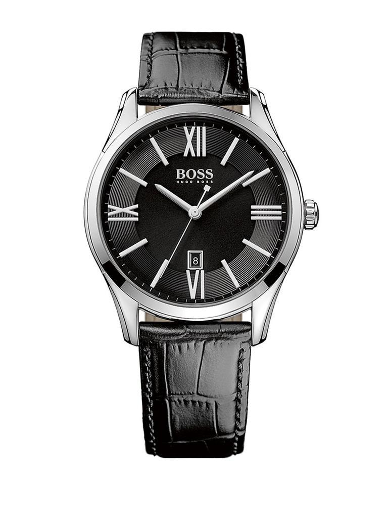 商品Hugo Boss|Men's Ambassador Embossed Leather Strap Watch,价格¥841,第1张图片