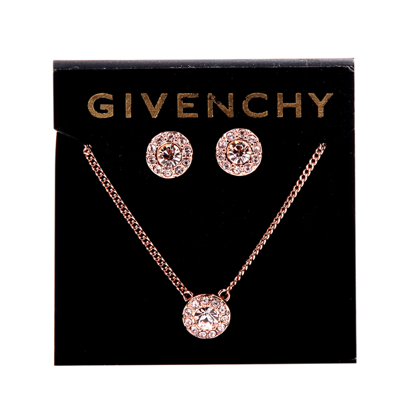 Givenchy/纪梵希 经典款圆形仿水晶女士项链耳钉套装 商品第3缩略图预览
