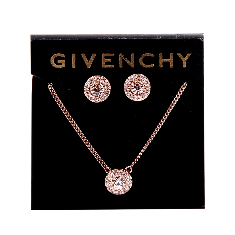Givenchy/纪梵希 经典款圆形仿水晶女士项链耳钉套装  商品