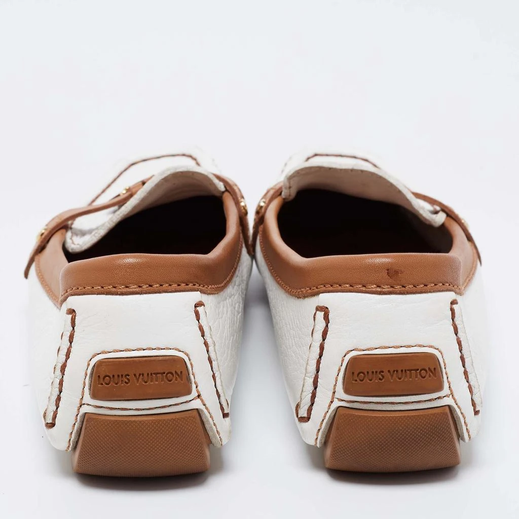 商品[二手商品] Louis Vuitton|Louis Vuitton White/Tan Leather Charm Loafers Size 39.5,价格�¥2592,第5张图片详细描述