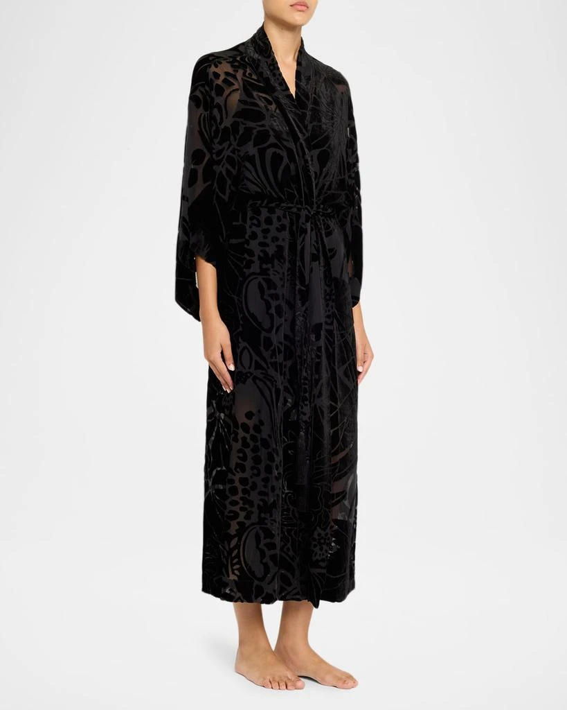 商品Natori|Vouveau Floral Velvet Burnout Robe,价格¥9182,第4张图片详细描述