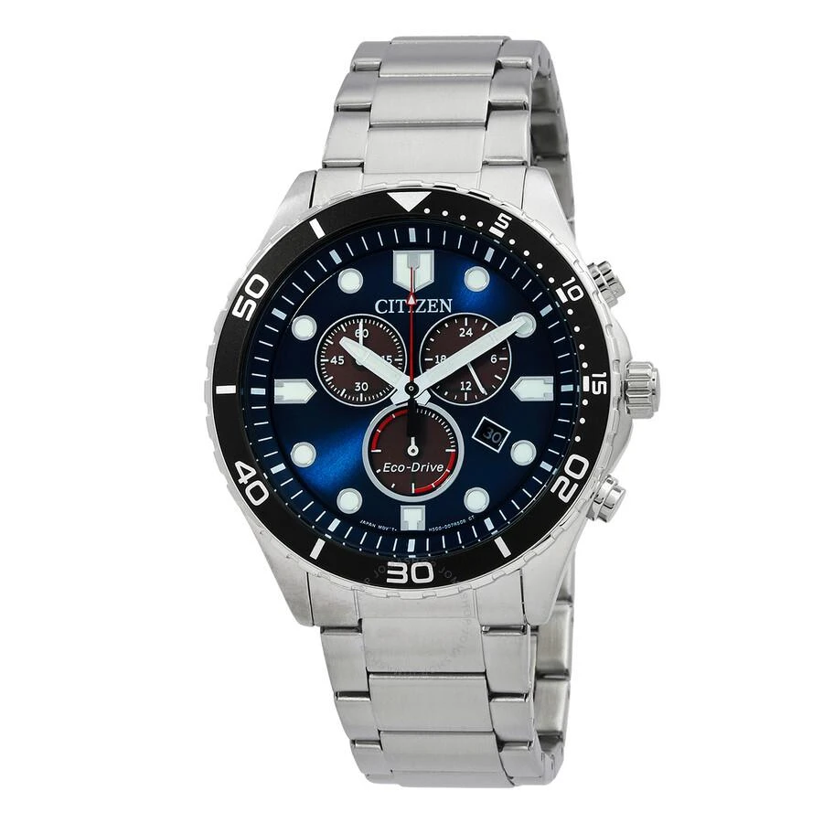 商品Citizen|Eco-Drive Chrono Sporty-Aqua Chronograph Blue Dial Men's Watch AT2560-84L,价格¥1209,第1张图片