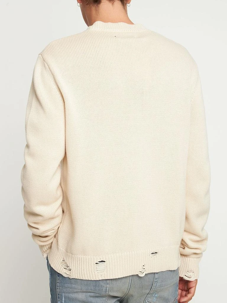 商品AMIRI|Logo Intarsia Cotton Blend Knit Sweater,价格¥7547,第2张图片详细描述