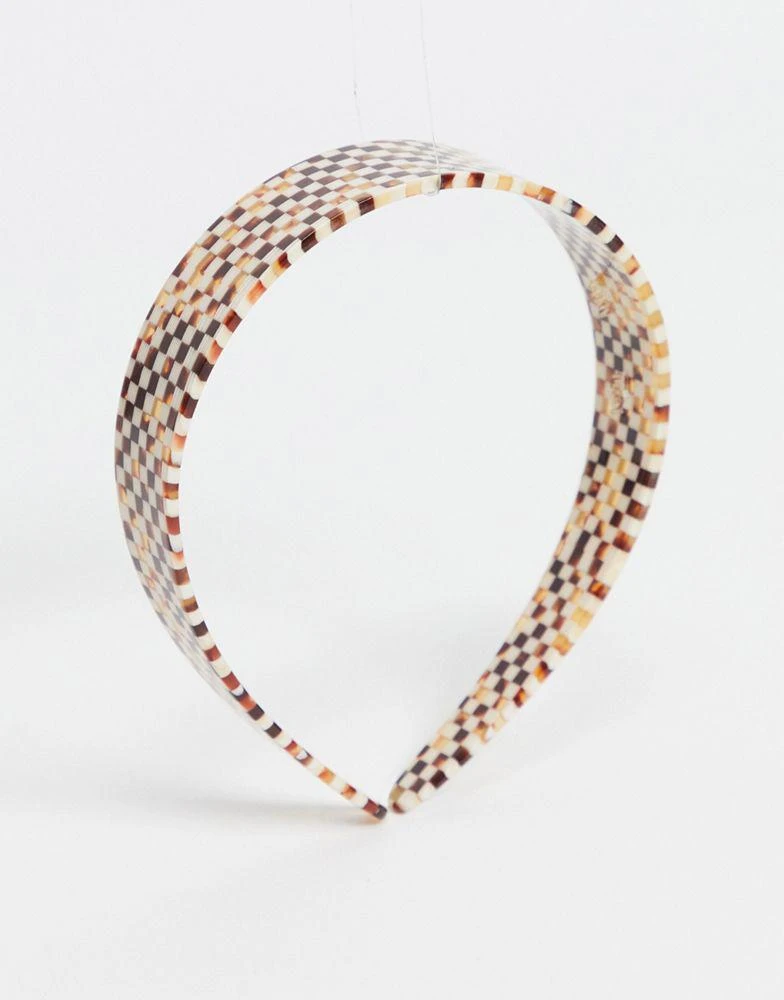 商品ASOS|ASOS DESIGN hairband in plastic checkerboard design,价格¥37,第1张图片