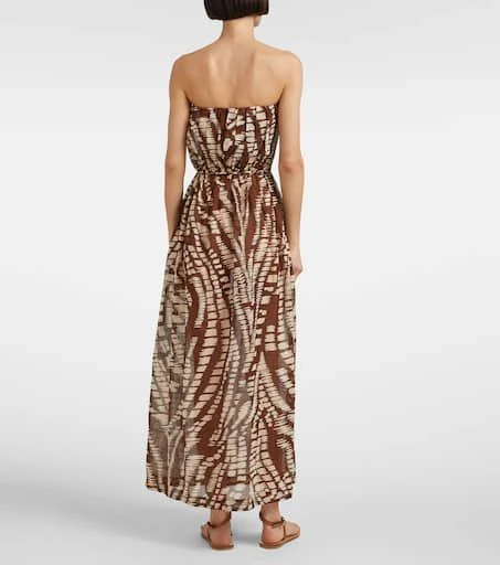 商品Poupette St Barth|Mara无肩带印花中长连衣裙,价格¥3495,第3张图片详细描述