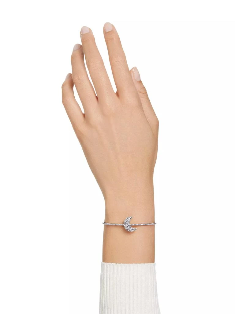 商品Swarovski|Sublima Rhodium-Plated & Swarovski Crystal Crescent Moon Bangle,价格¥1265,第2张图片详细描述