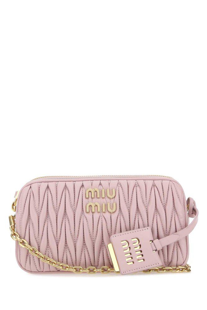 Miu Miu Matelassé Logo Plaque Mini Shoulder Bag商品第1张图片规格展示