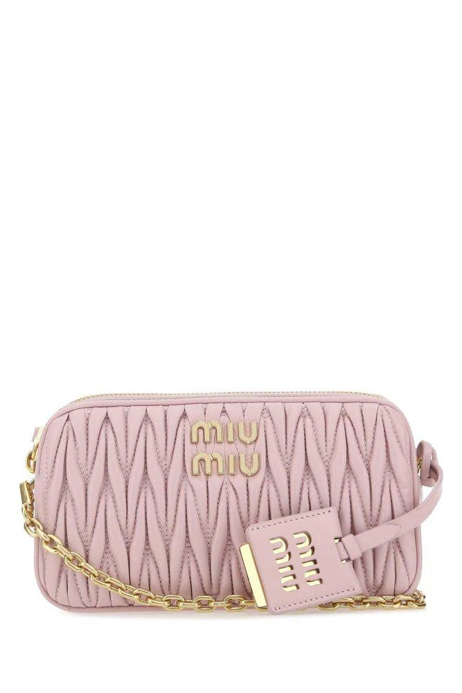 商品Miu Miu|Miu Miu Matelassé Logo Plaque Mini Shoulder Bag,价格¥11375,第1张图片