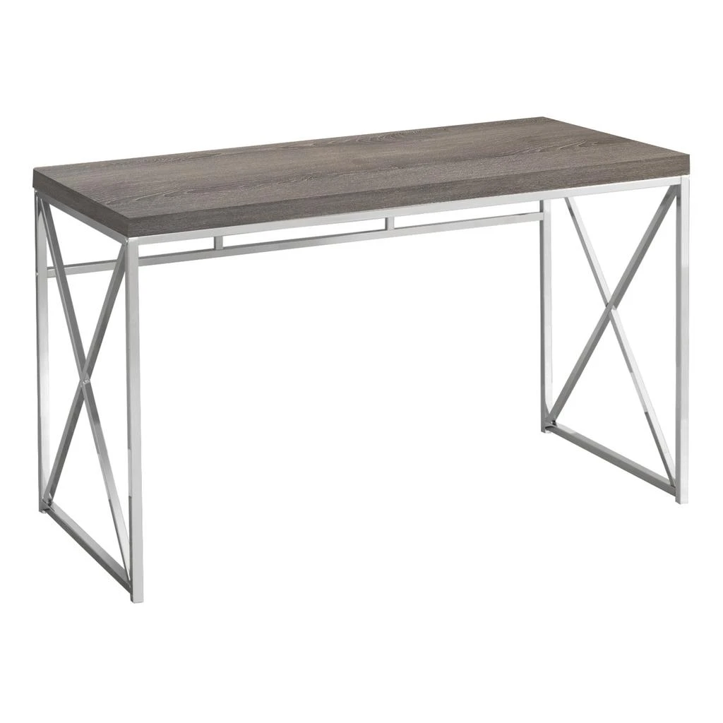 商品Homezia|24" Taupe and Silver Computer Desk,价格¥3479,第1张图片