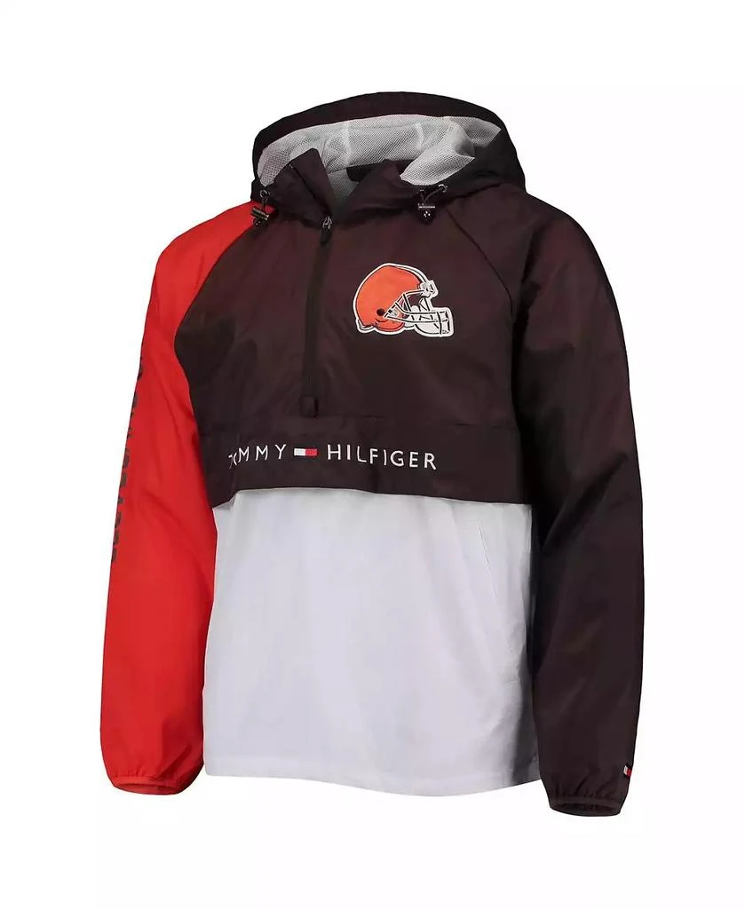 商品Tommy Hilfiger|Men's Brown, Orange Cleveland Browns Raglan Half-Zip Pullover Top,价格¥673,第2张图片详细描述