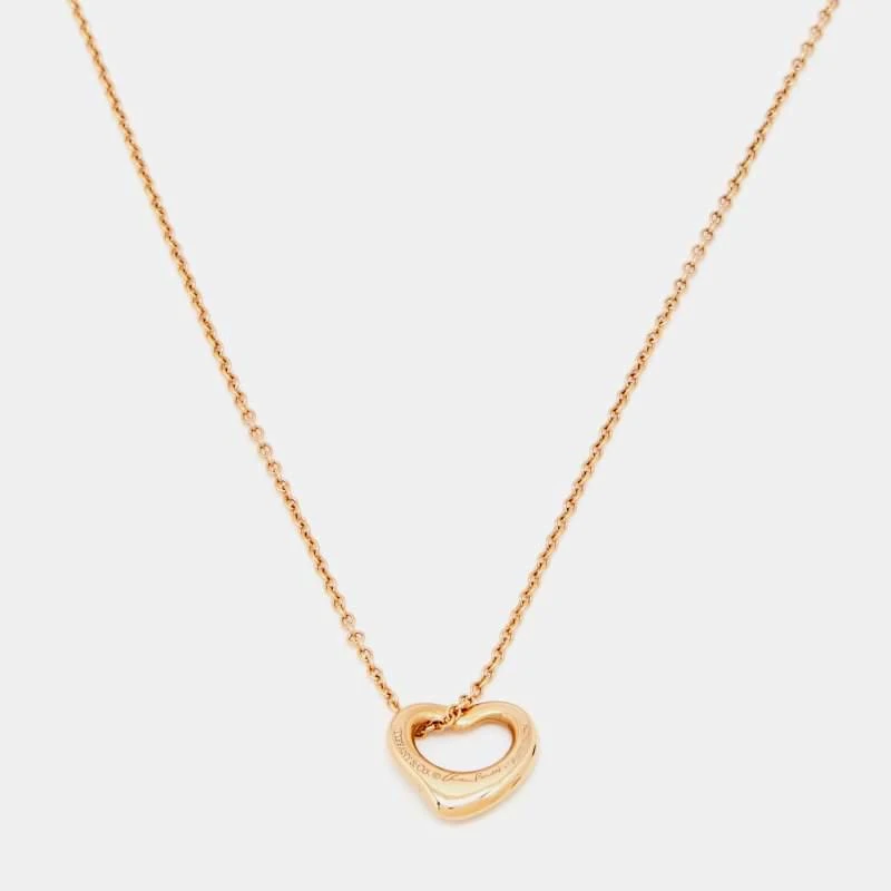 商品[二手商品] Tiffany & Co.|Tiffany and Co. Elsa Peretti Open Heart 18k Rose Gold Pendant Necklace,价格¥6721,第1张图片