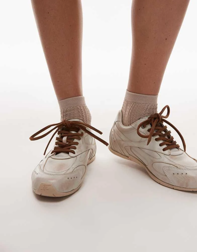 商品Bronx|Bronx Myr-aa trainers in off white vintage brush off leather,价格¥1372,第1张图片