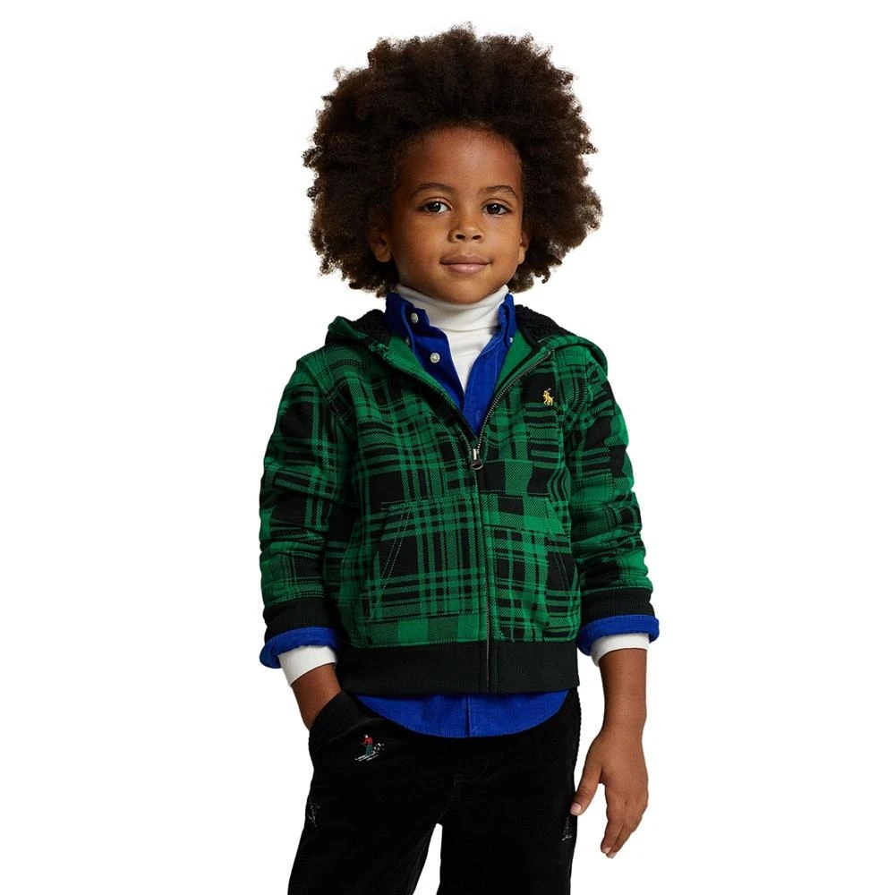 商品Ralph Lauren|Toddler and Little Boys Plaid Fleece Full-Zip Hoodie,价格¥294,第1张图片