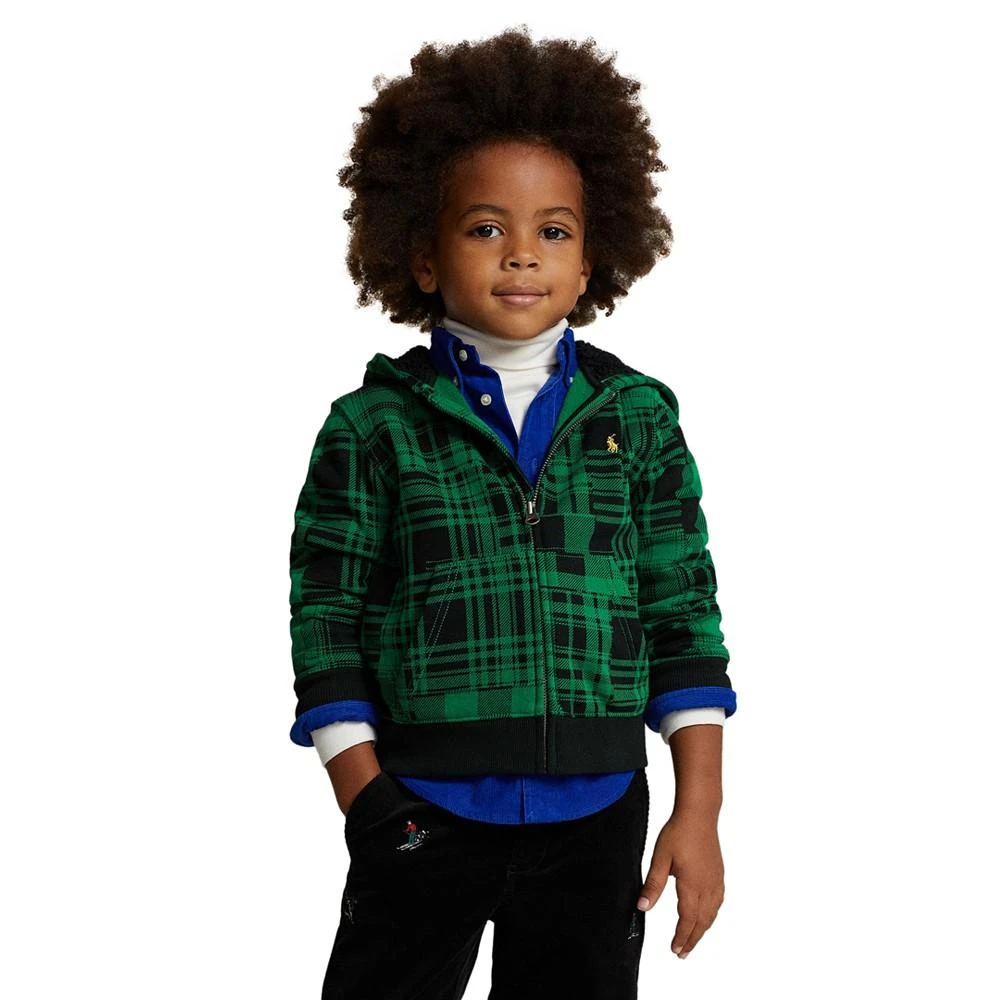 商品Ralph Lauren|Toddler and Little Boys Plaid Fleece Full-Zip Hoodie,价格¥299,第1张图片