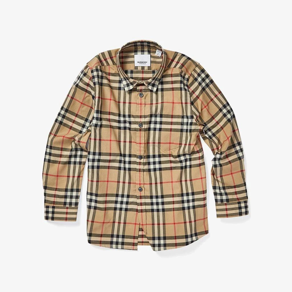 商品Burberry|Fredrick经典格纹口袋长袖衬衫 (小童/大童),价格¥1349,第1张图片