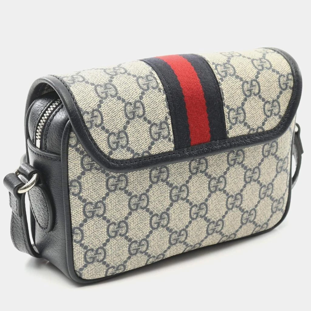 商品[二手商品] Gucci|Gucci Beige/Navy/Red Coated Canvas Leather Ophidia GG Supreme Sherry Shoulder Bag,价格¥16398,第2张图片详细描述