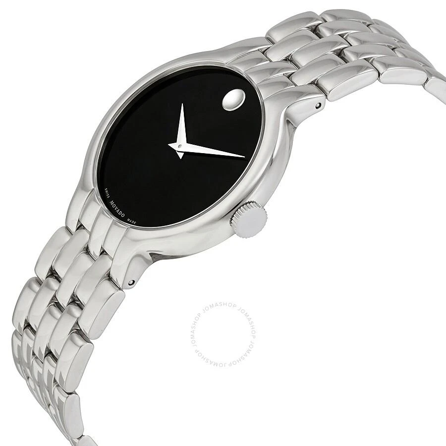 商品Movado|Classic Black Dial Stainless Steel Men's Watch 0606337,价格¥2001,第3张图片详细描述