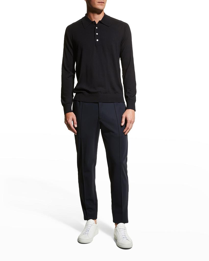 Men's Regal Wool Long-Sleeve Polo Shirt商品第3张图片规格展示