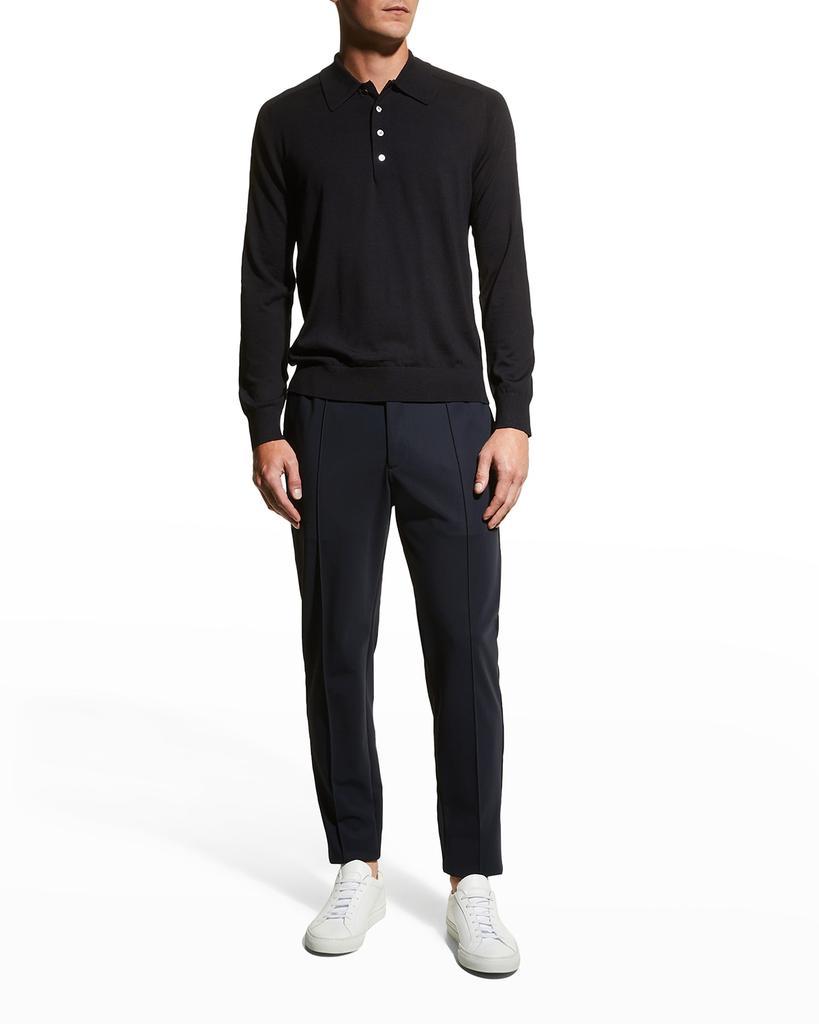 商品Theory|Men's Regal Wool Long-Sleeve Polo Shirt,价格¥1585,第5张图片详细描述