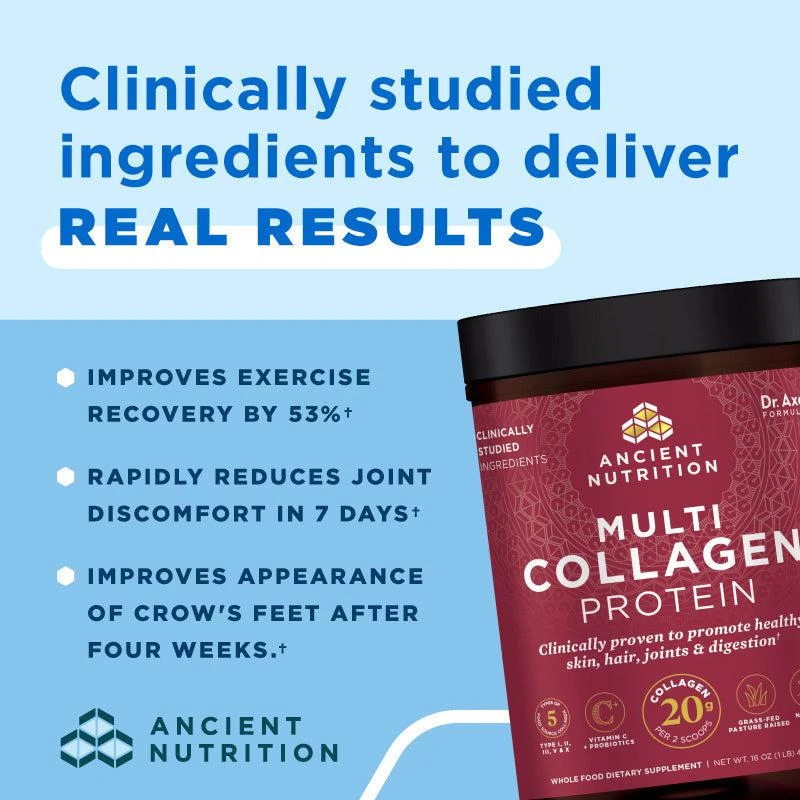 商品Ancient Nutrition|Multi Collagen Protein Powder Vanilla - 3 Pack - DR Exclusive Offer Auto renew,价格¥955,第3张图片详细描述