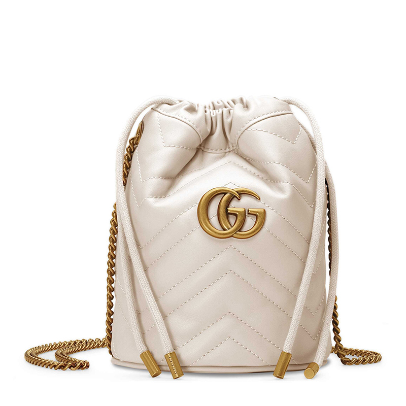 GUCCI 古驰 白色女士单肩迷你水桶包 575163-DTDRT-9022商品第1张图片规格展示