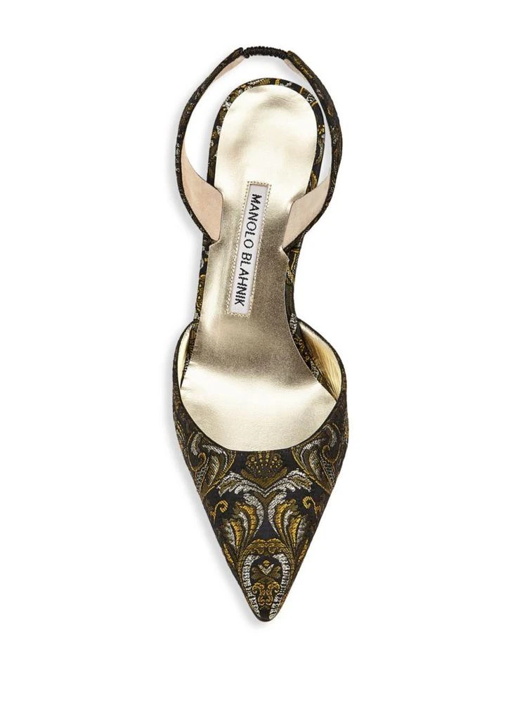 商品Manolo Blahnik|Carolyne Brocade Slingback Pumps,价格¥2097,第4张图片详细描述