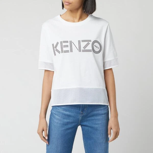 商品Kenzo|KENZO Women's Kenzo Sport Cropped T-Shirt Mix - White,价格¥696,第1张图片