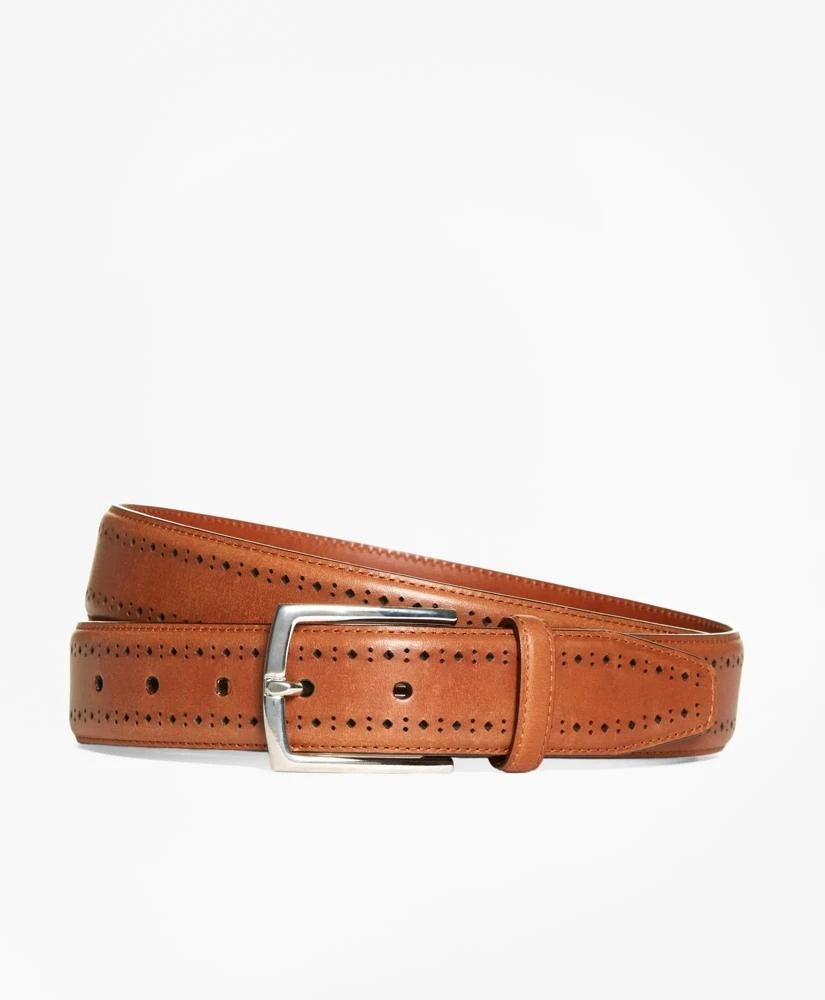 商品Brooks Brothers|Leather Perforated Belt,价格¥492,第1张图片