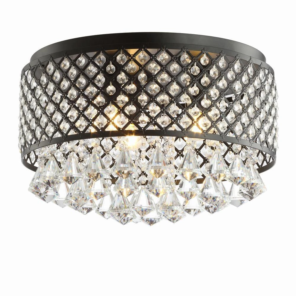 商品JONATHAN Y|Evelyn 17" 3-Light Crystal Drops/Metal,价格¥1278,第2张图片详细描述