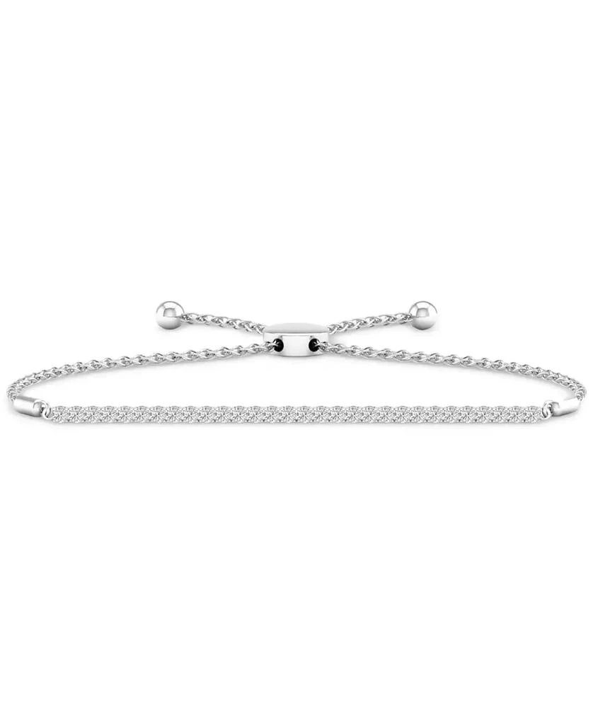 商品Forever Grown Diamonds|Lab Created Diamond Slider Bracelet (1ct. t.w.) in Rhodium-Plated Sterling Silver,价格¥1870,第1张图片