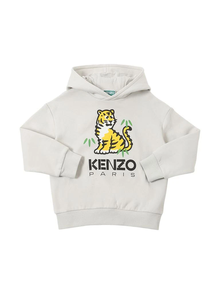 商品Kenzo|Printed Cotton Hooded Sweatshirt W/logo,价格¥619,第1张图片