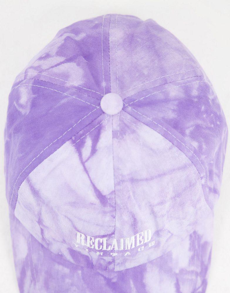 Reclaimed Vintage inspired unisex hat with logo in tie-dye purple商品第4张图片规格展示