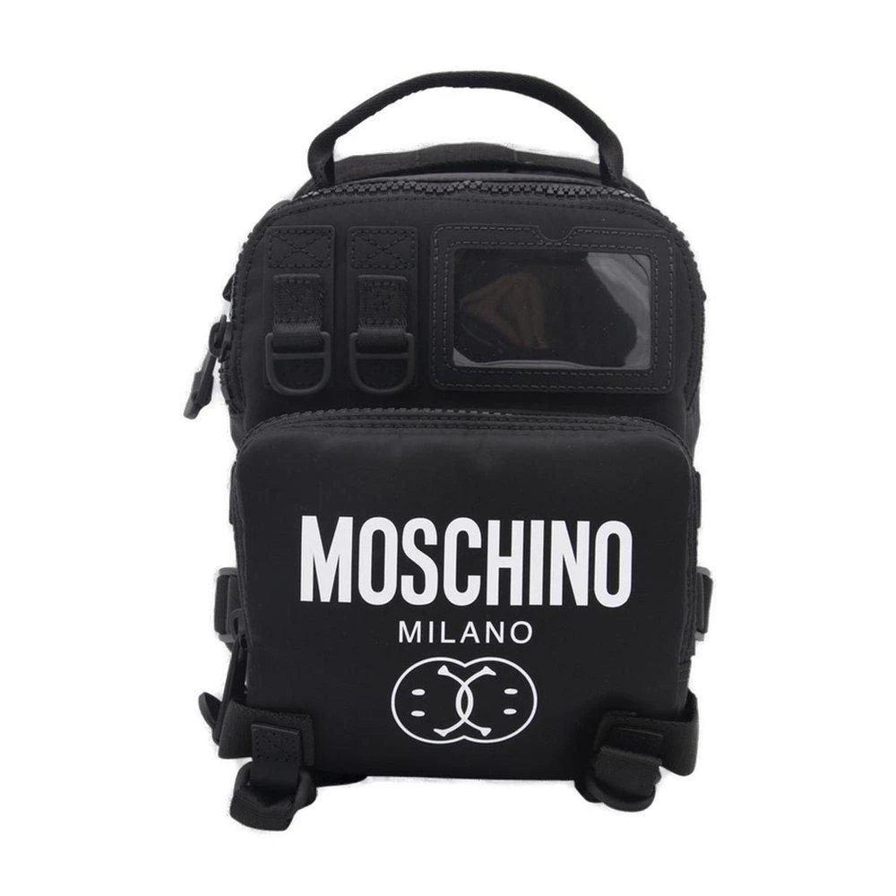 商品Moschino|Moschino Logo Printed Zipped Crossbody Backpack,价格¥3723,第1张图片