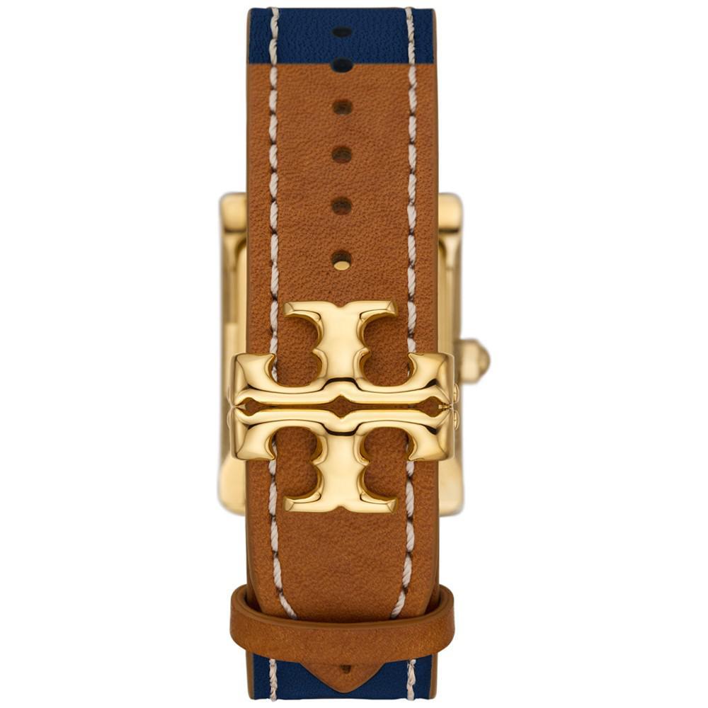 商品Tory Burch|Women's The Eleanor Navy & Brown Leather Strap Watch 24mm,价格¥2057,第5张图片详细描述