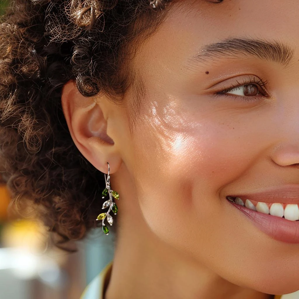 商品Ross-Simons|Multi-Gemstone Vine Drop Earrings in Sterling Silver,价格¥1200,第2张图片详细描述