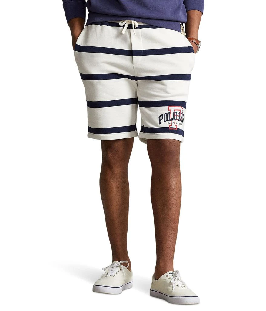 商品Ralph Lauren|8.5" Logo Striped Fleece Shorts,价格¥408,第1张图片