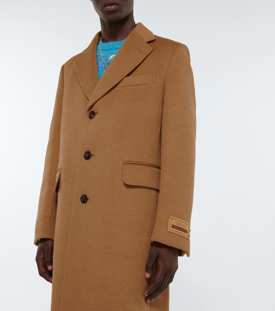 商品Gucci|单排扣骆驼毛大衣,价格¥33876,第7张图片详细描述
