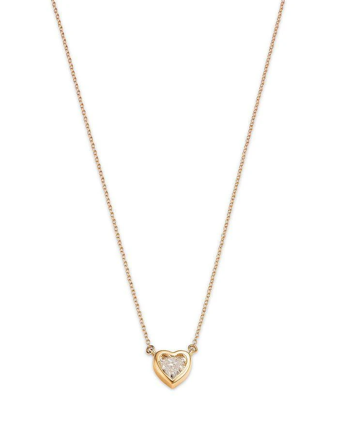 商品Moon & Meadow|14K Yellow Gold Lab Grown Diamond Heart Pendant Necklace, 16-20",价格¥6429,第1张图片详细描述