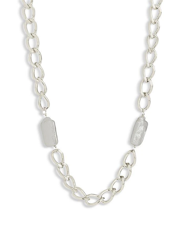 商品Sterling Forever|Genuine Pearl Chain Necklace, 16"-18",价格¥479,第2张图片详细描述