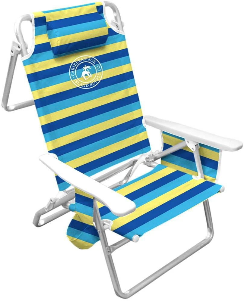 商品Caribbean Joe|Caribbean Joe 5-Position Folding Deluxe Beach Chair,价格¥415,第1张图片