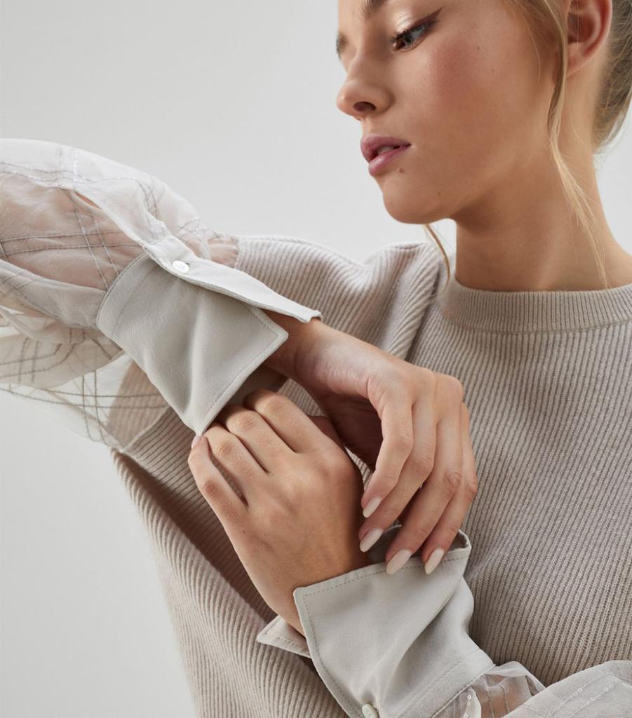Cashmere Blouson-Sleeved Sweater商品第6张图片规格展示