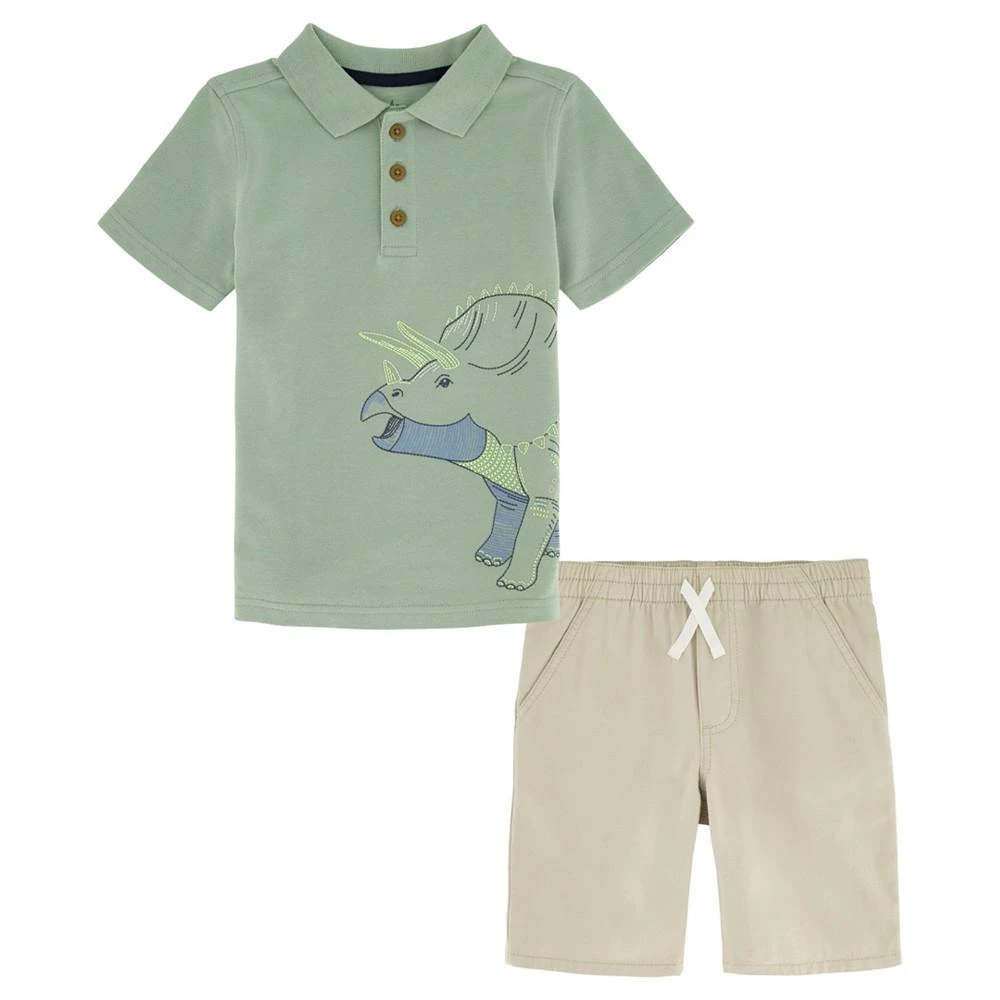 商品KIDS HEADQUARTERS|Baby Boys Polo Shirt and Twill Shorts, 2 Piece Set,价格¥90,第1张图片