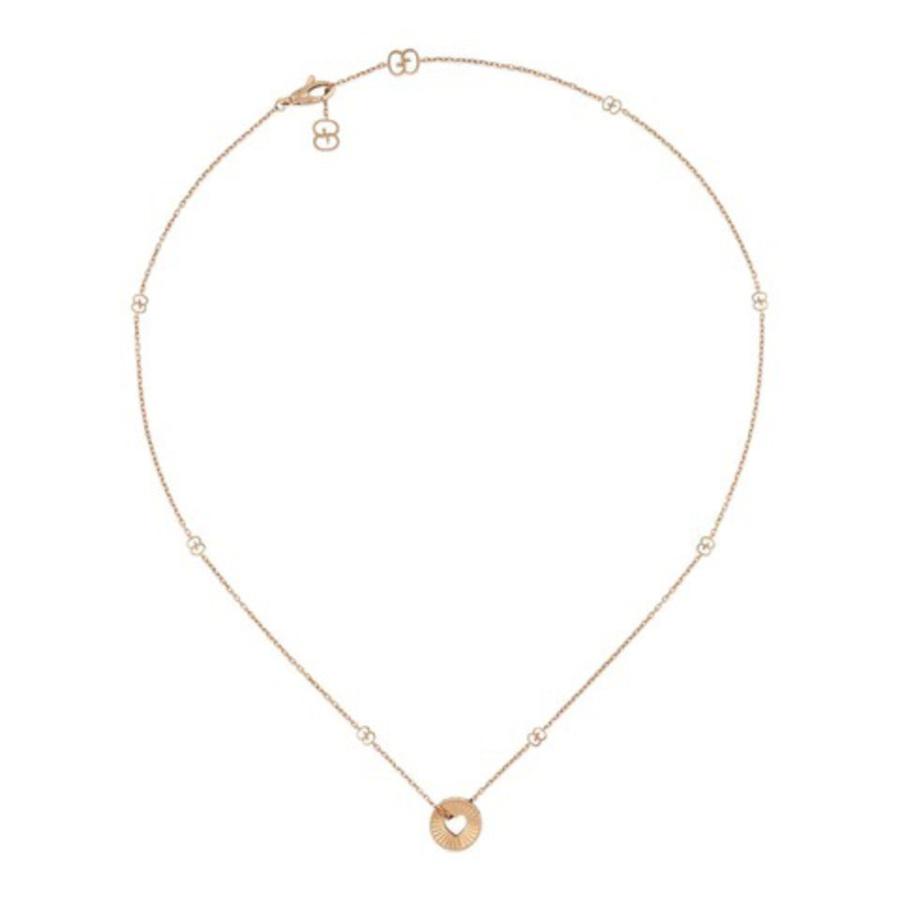 Gucci Icon 18kt Rose Gold Open Heart Chain Necklace - Ybb729373001商品第1张图片规格展示