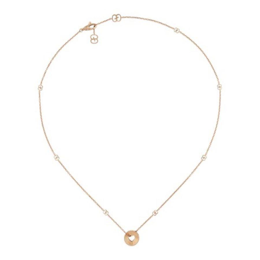 商品Gucci|Gucci Icon 18kt Rose Gold Open Heart Chain Necklace - Ybb729373001,价格¥15863,第1张图片