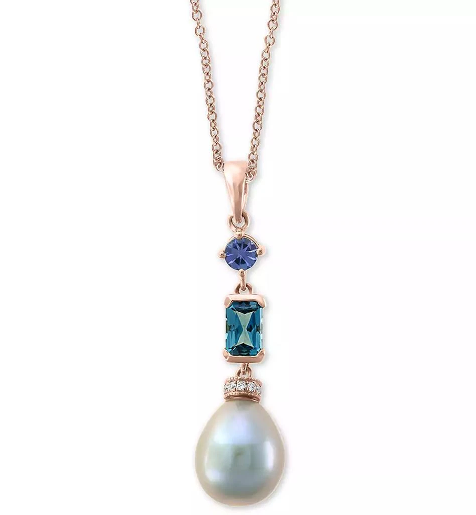 商品Effy|EFFY® Multi-Gemstone & Diamond Accent 18" Pendant Necklace in 14k Rose Gold,价格¥2707,第1张图片